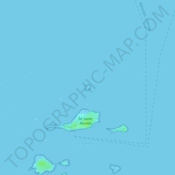 Île de Brunec topographic map, elevation, terrain