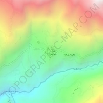 Carcasi topographic map, elevation, terrain