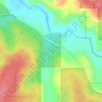R380 topographic map, elevation, terrain