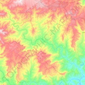 Hlimbitwa topographic map, elevation, terrain