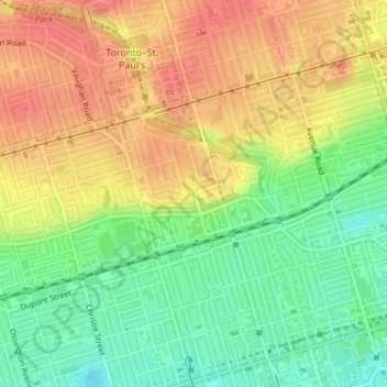 Austin Terrace Boulevard Lands topographic map, elevation, terrain