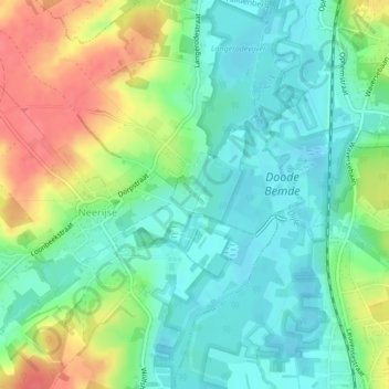 Kasteel van Neerijse topographic map, elevation, terrain