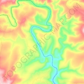 Tina River topographic map, elevation, terrain