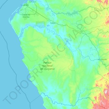 Provinz Luanda topographic map, elevation, terrain
