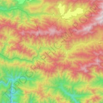 Pakke topographic map, elevation, terrain