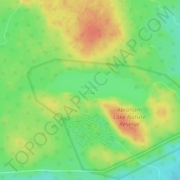 Abraham Lake topographic map, elevation, terrain