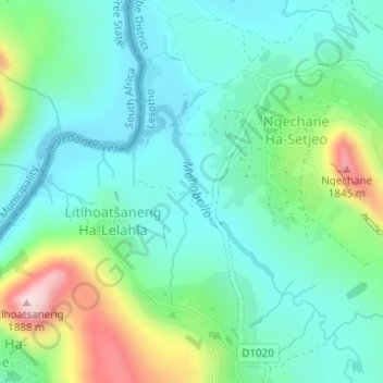 Mohobollo topographic map, elevation, terrain