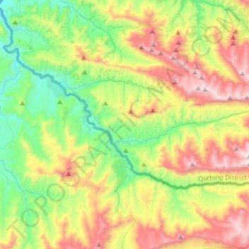 Tele River topographic map, elevation, terrain