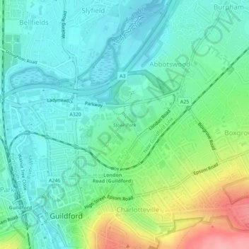 Stoke Park topographic map, elevation, terrain