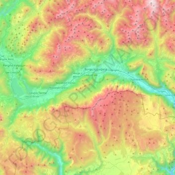 Provincia di Trento topographic map, elevation, terrain