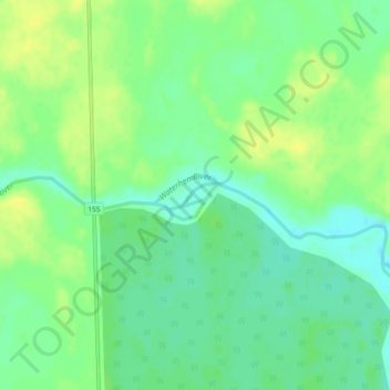 Waterhen River topographic map, elevation, terrain