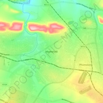 Mamelodi Map With Coordinates Mamelodi Topographic Map, Elevation, Relief