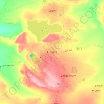 Topographical Map 2528da Cullinan Cullinan Topographic Map, Elevation, Relief