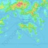 Hong Kong topographic map, relief, elevation