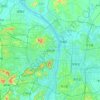 Changsha topographic map, relief, elevation