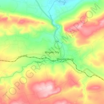 Mogale City topographic map, elevation, relief