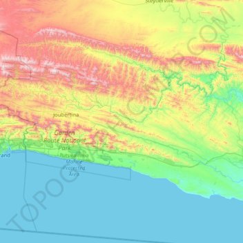 Kou-Kamma Local Municipality topographic map, elevation, relief