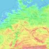Deutschland topographic map, elevation, relief
