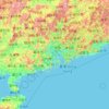 Guangdong topographic map, relief, elevation