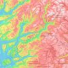 Suldal topographic map, elevation, relief