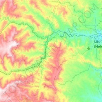 Mbombela Ward 12 topographic map, elevation, relief