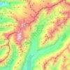 Tasman Glacier topographic map, elevation, relief